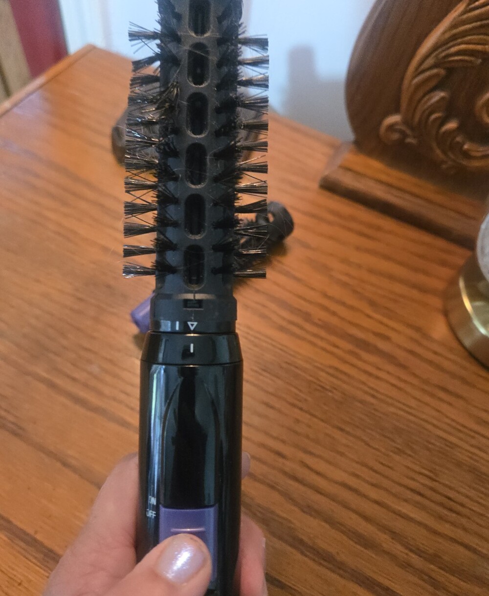 Black Rotating Heated Styling Brush for Men Grooming